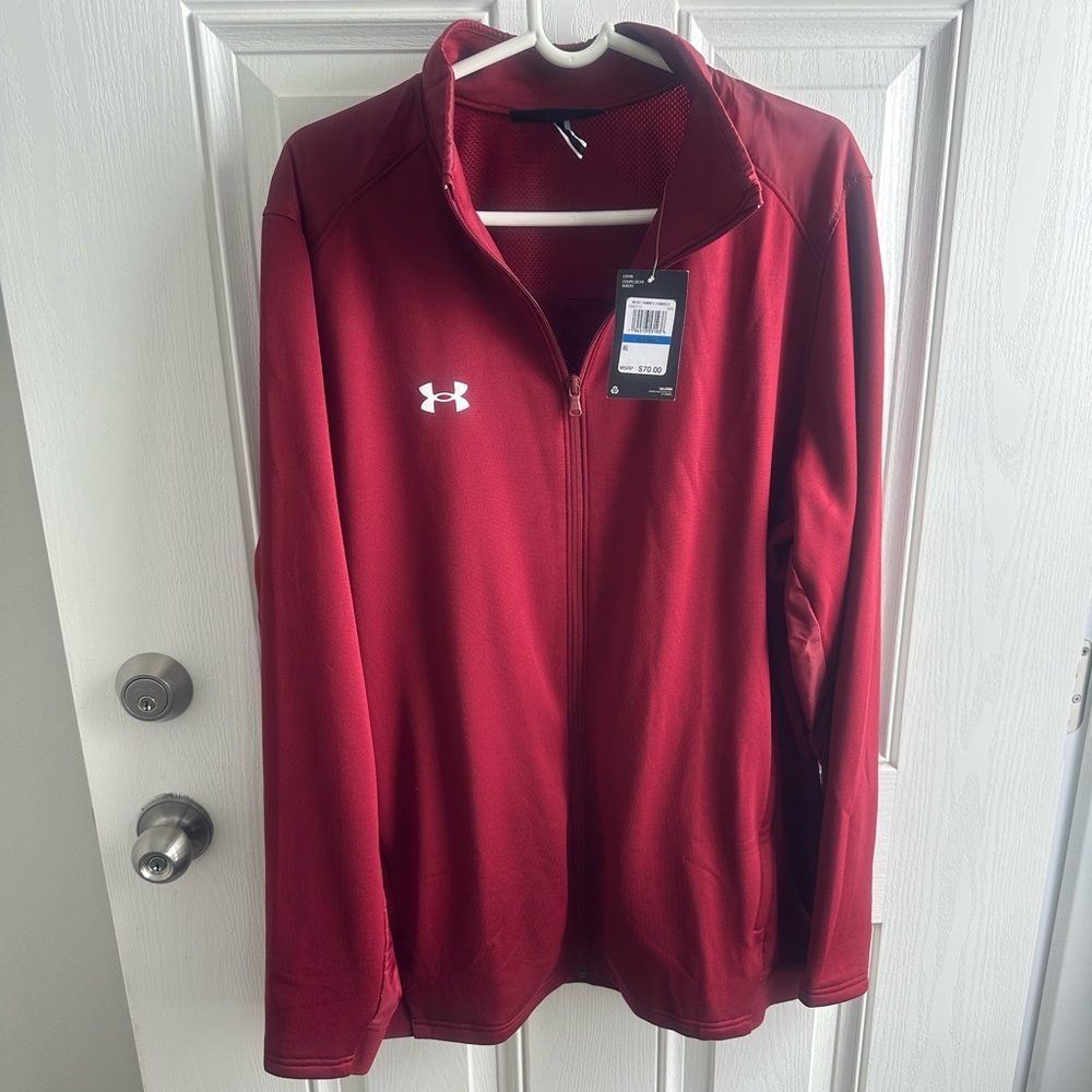 Men’s Under Armour new with tags cardinal red zip up jacket